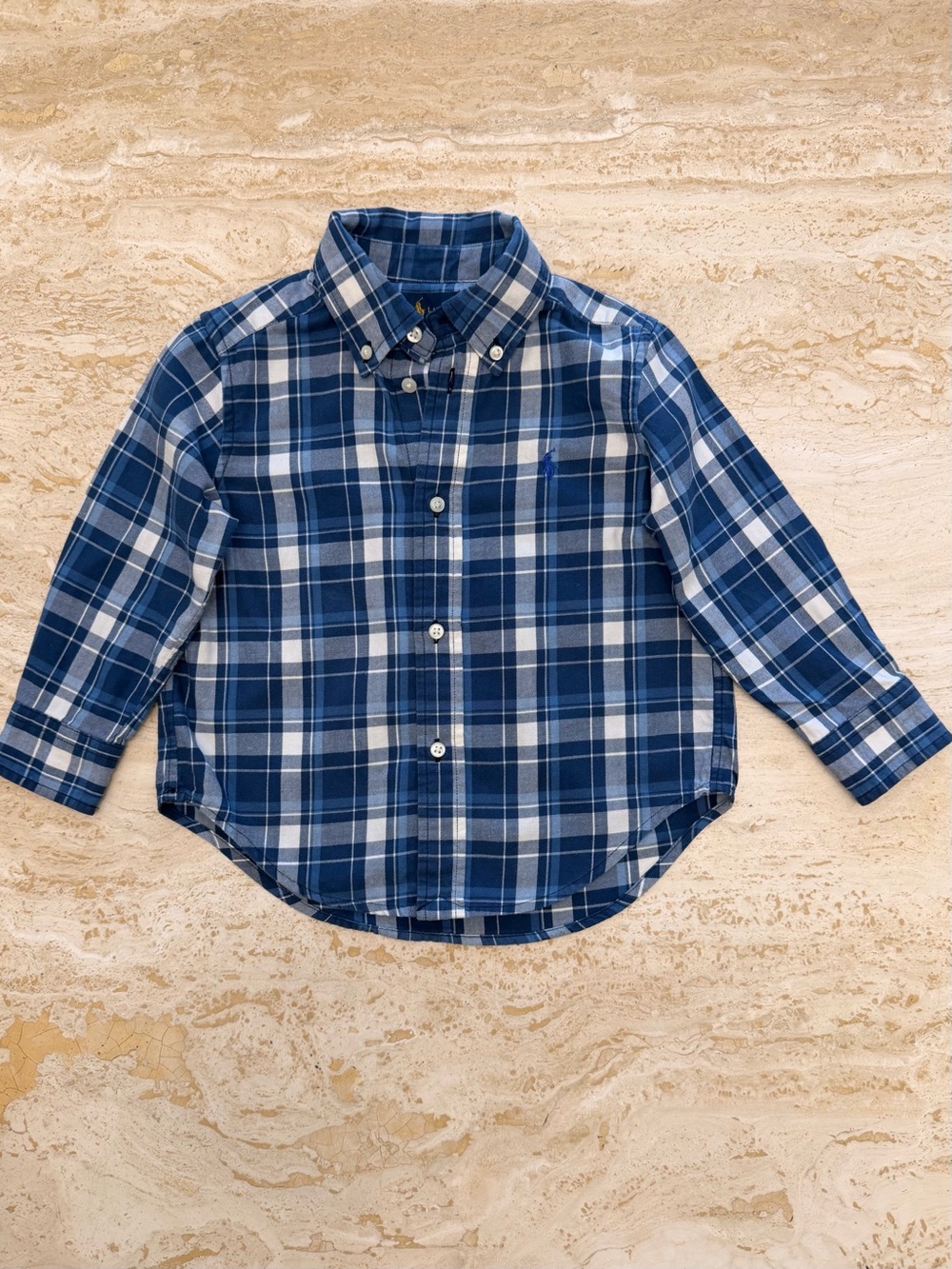 Ralph Lauren Navy & White Plaid Button-Down Shirt